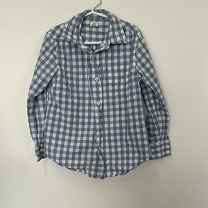 Crewcuts Blue Checkered Button Down Shirt 6-7